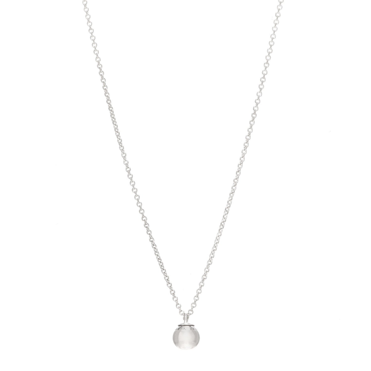 Tiffany Sterling Silver 8mm HardWear Ball Pendant Necklace 1 of 5