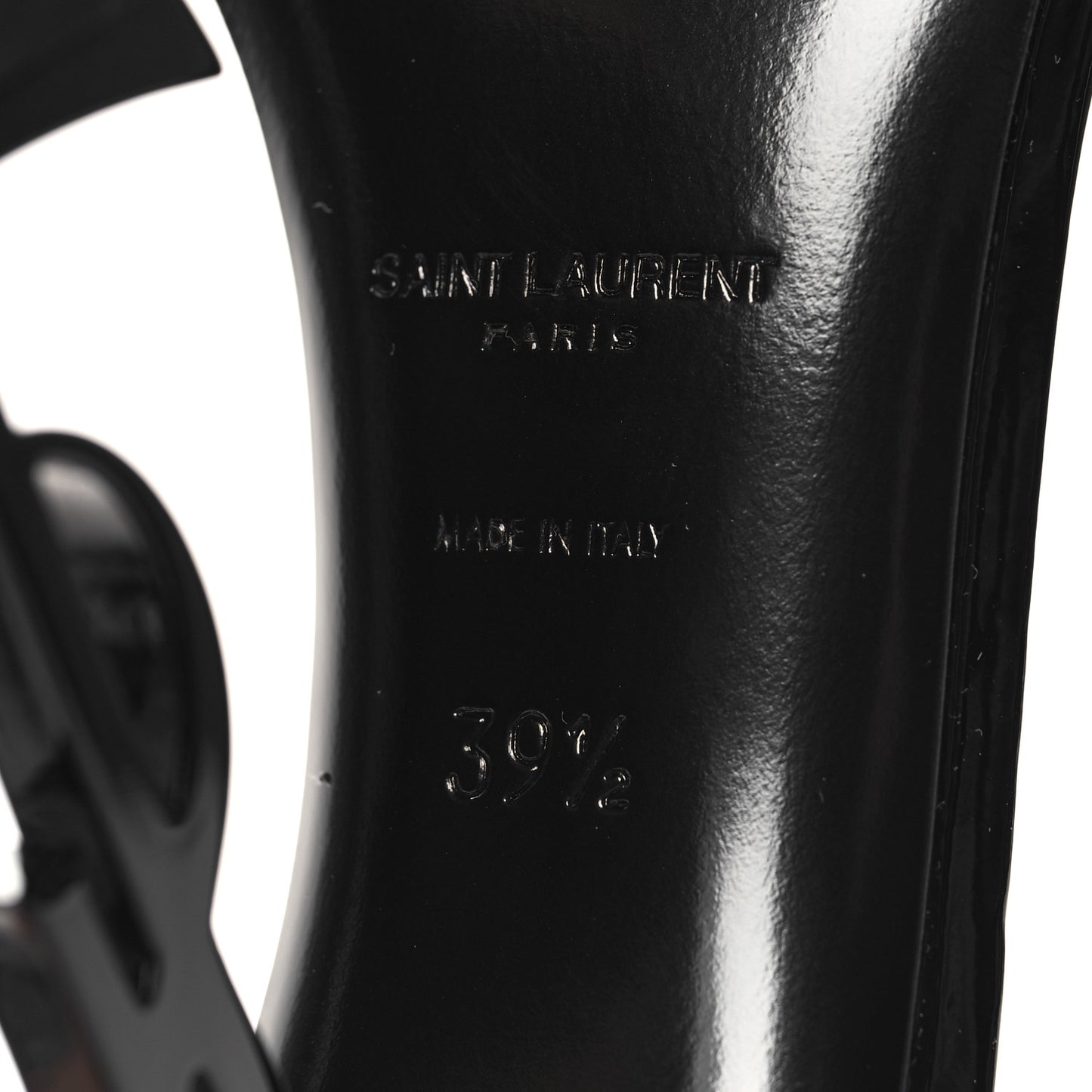 Patent Calfskin Opyum 110 Sandals 39.5 Black