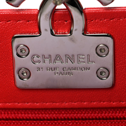Chanel Grained Calfskin Quilted CC Box Wallet On Chain WOC Red 6 of 11