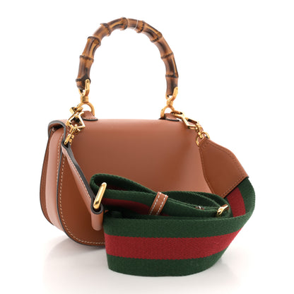 Gucci Boarded Dyana Lux Calfskin Web Small Bamboo 1947 Top Handle Bag Brown 4 of 13