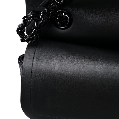 Chanel Metallic Patent Crumpled Calfskin Chevron Quilted Medium Double Flap So Black 11 of 14