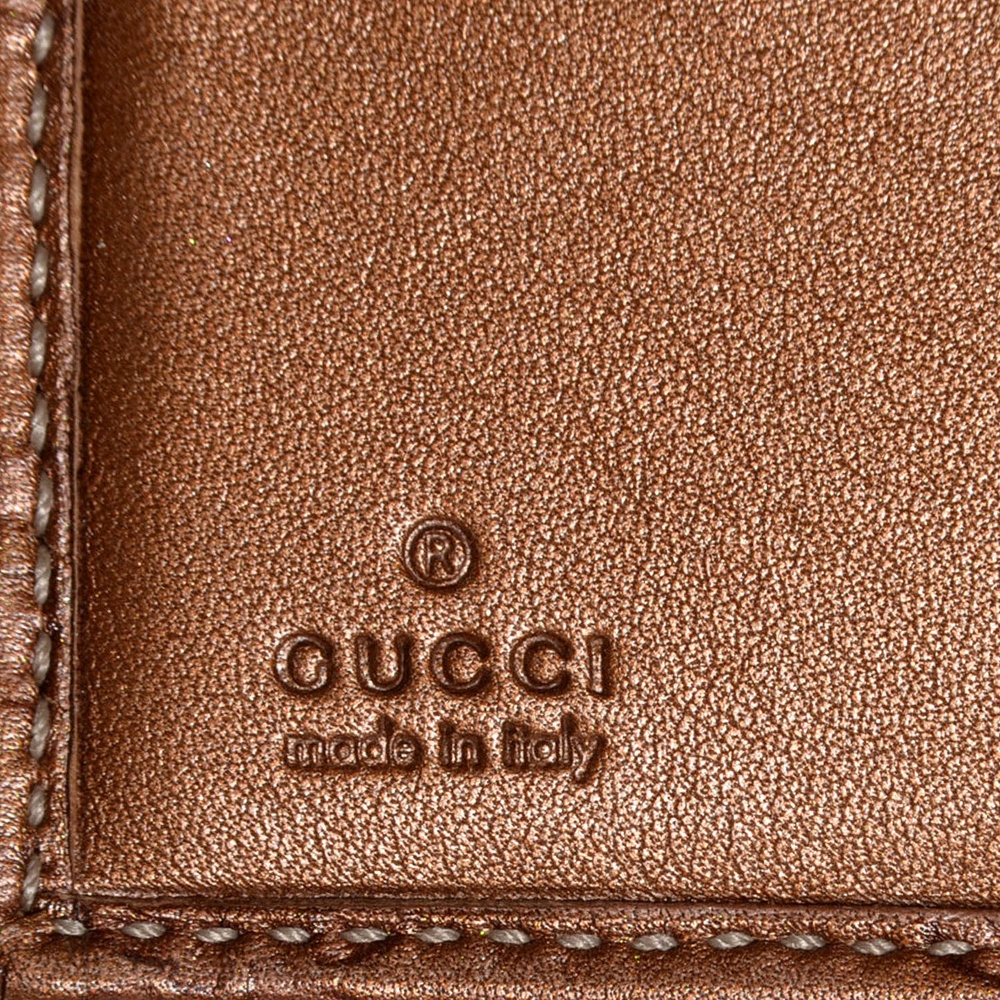 Guccissima Lovely French Flap Wallet Bronze