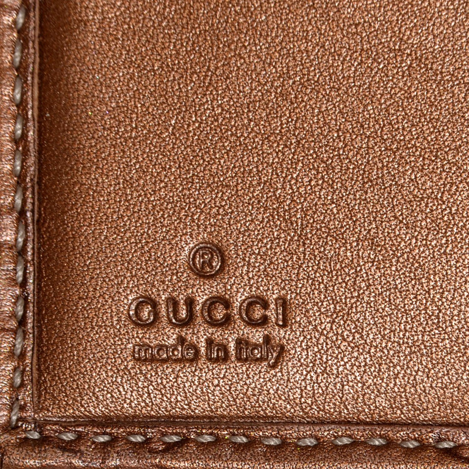 Gucci Guccissima Lovely French Flap Wallet Bronze 6 of 8