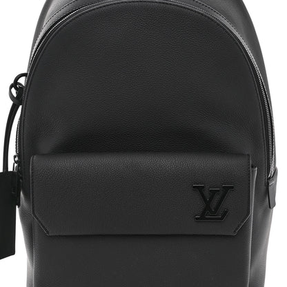 Louis Vuitton Grained Calfskin Aerogram Takeoff Backpack Black 7 of 9