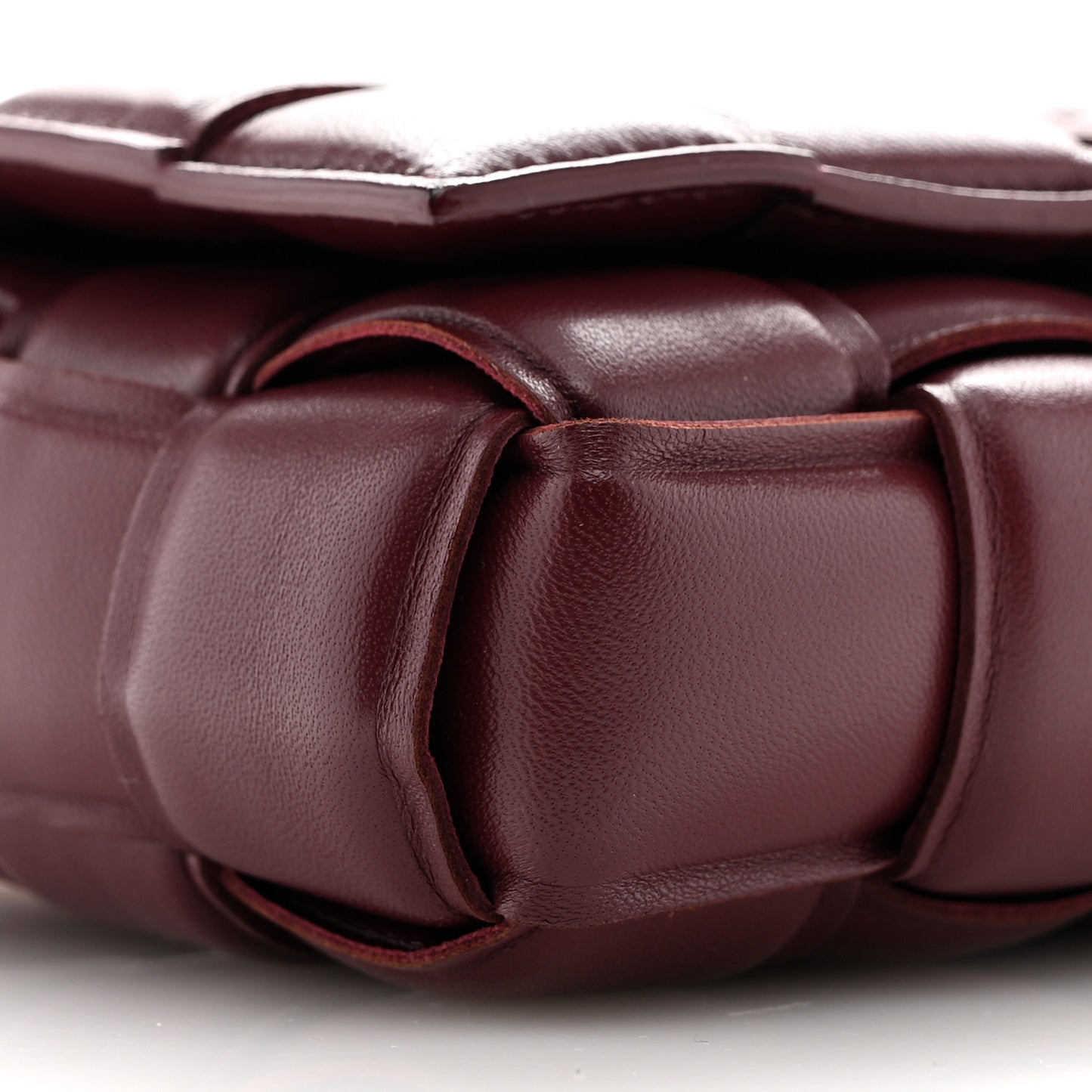 Nappa Maxi Intreccio Small Padded Cassette Crossbody Bag Barolo