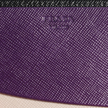 Prada Saffiano Multicolor Continental Flap Wallet Black Geranio 4 of 7