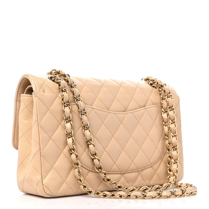 Chanel Caviar Quilted Medium Double Flap Beige 2 of 15