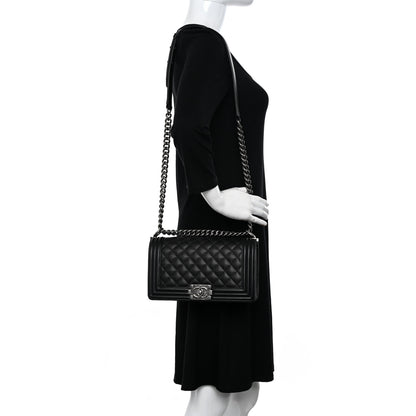 Chanel Caviar Quilted Medium Boy Flap Black 2 of 10