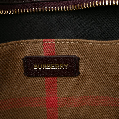 Burberry Calfskin Mega Check Small Banwell Tote  Mahogany Red 6 of 10