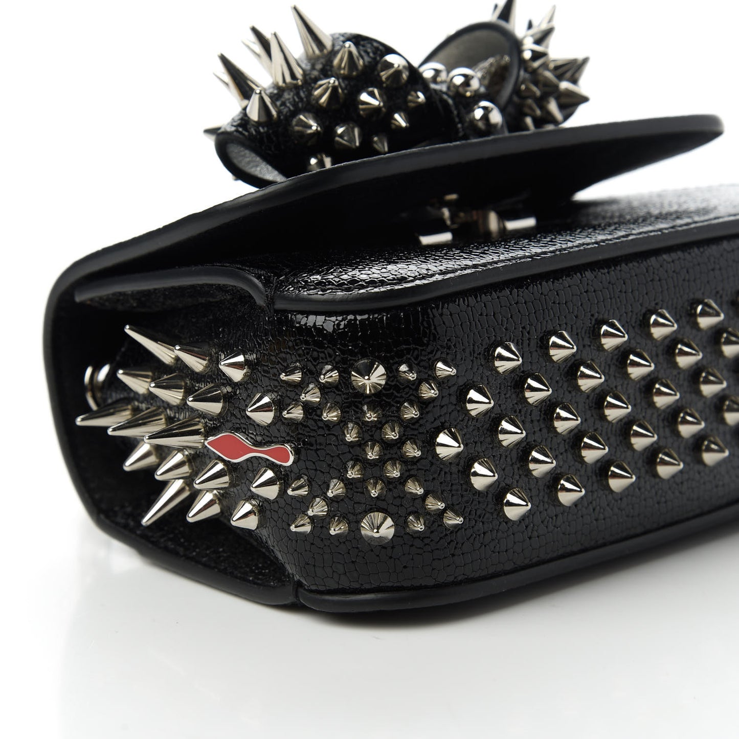 Jurassic Calfskin Spikes Sweety Charity NV Crossbody Bag Black Silver