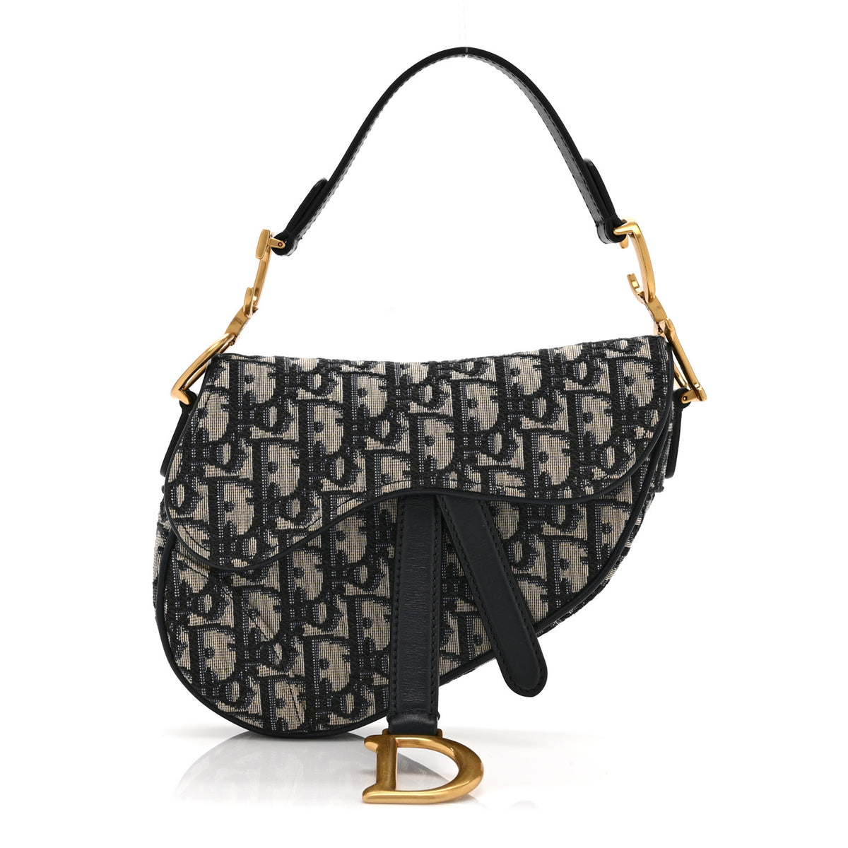 Christian Dior Oblique Mini Saddle Bag Blue 1 of 10