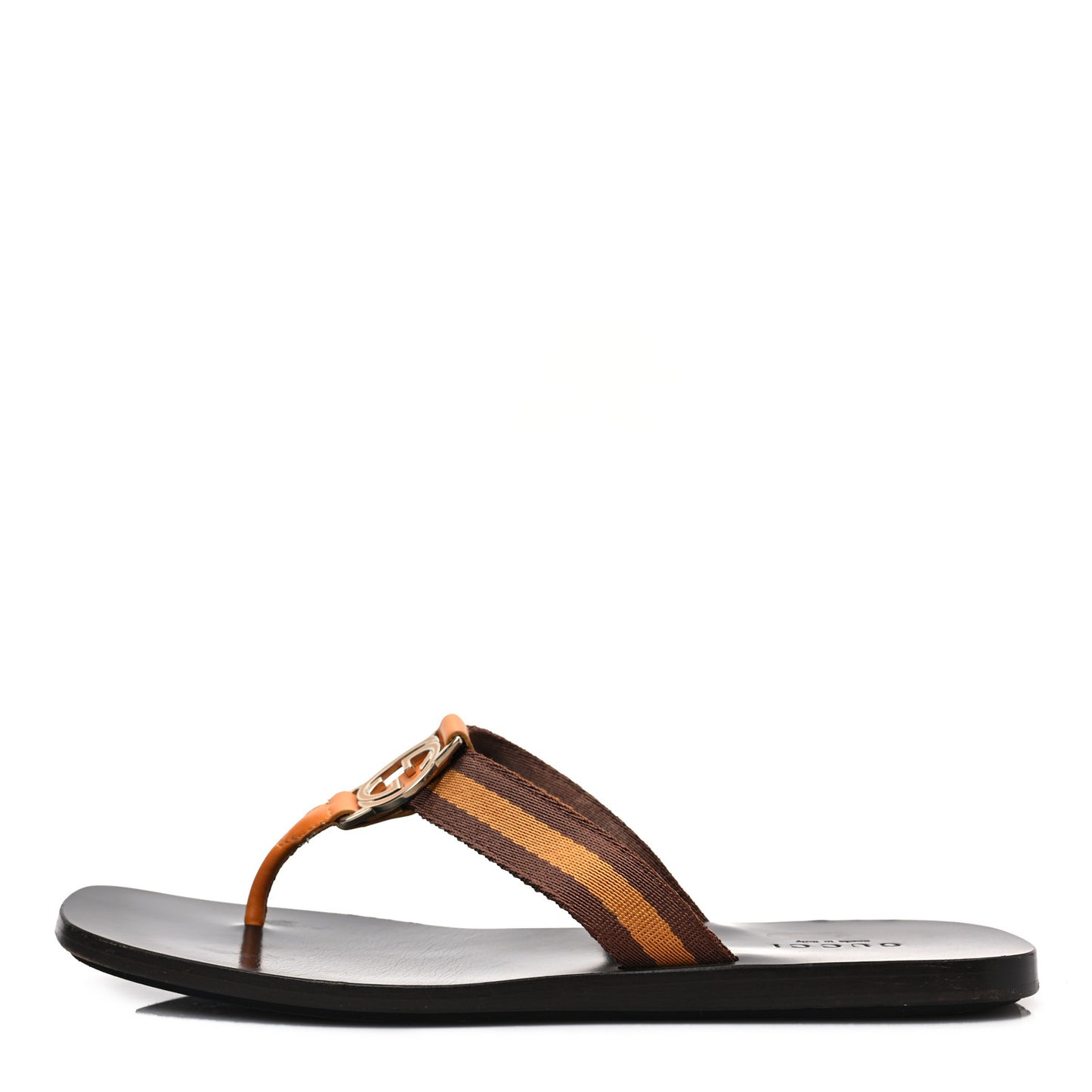Nylon Calfskin Web Womens Thong Sandals 37 Orange