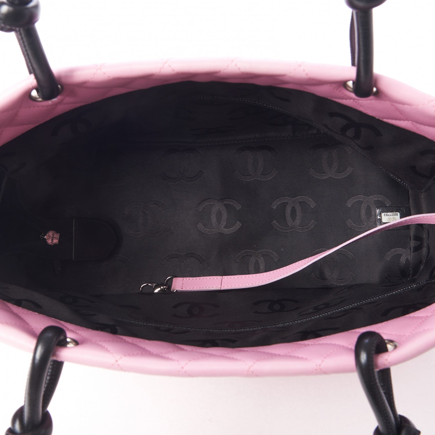 Chanel Calfskin Quilted Large Cambon Tote Pink Black 7 of 10