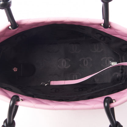 Chanel Calfskin Quilted Large Cambon Tote Pink Black 7 of 10