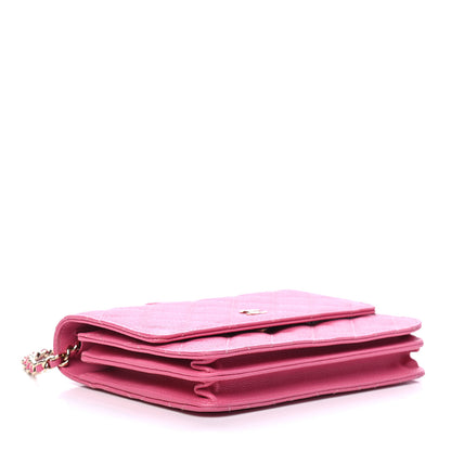 Chanel Caviar Quilted Square Wallet On Chain WOC Pink 4 of 10