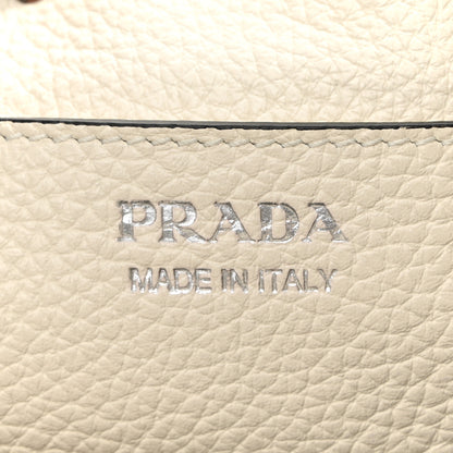 Prada Vitello Daino Soft Drawstring Bucket Bag White 6 of 10