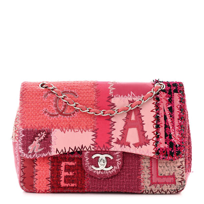 Chanel Tweed Patchwork Jumbo Single Flap Pink 1 of 12