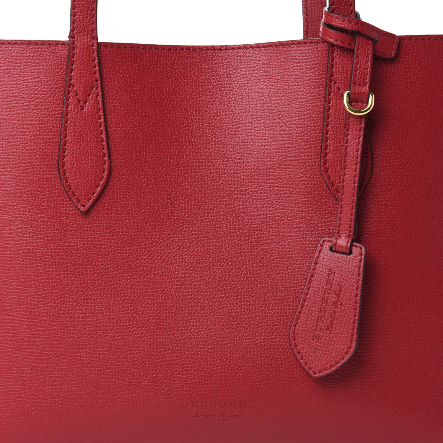 Burberry Haymarket Check Small Reversible Tote Poppy Red 10 of 19