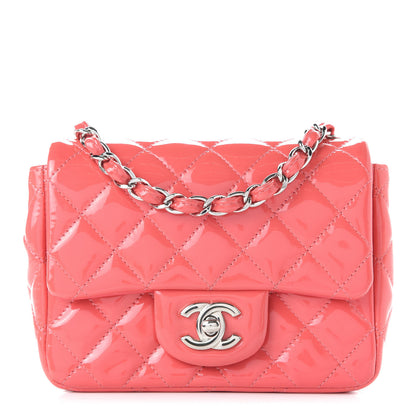 Chanel Patent Quilted Mini Square Flap Pink 1 of 9
