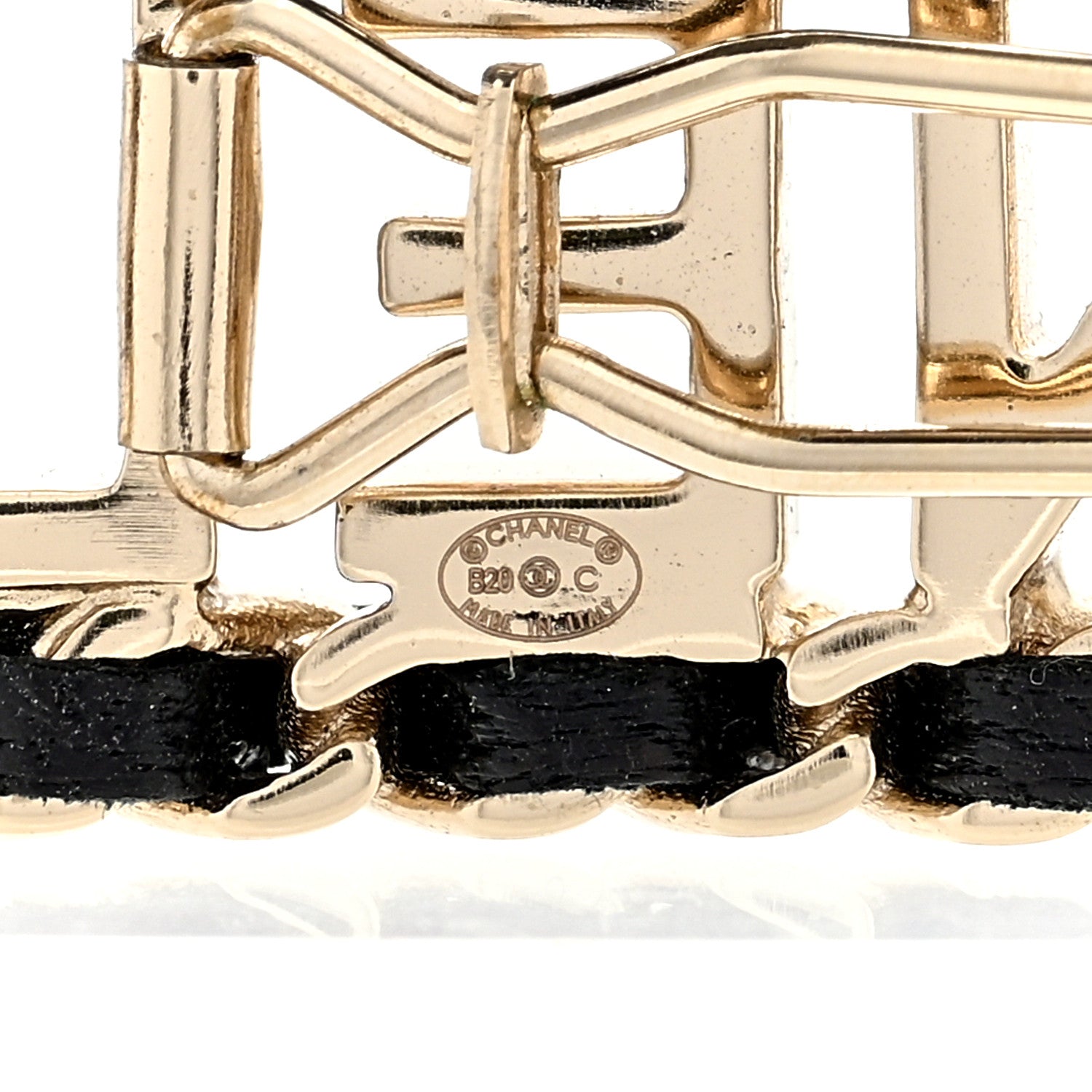 Chanel Metal Lambskin Vintage Allure Logo Hair Clip Gold 3 of 3