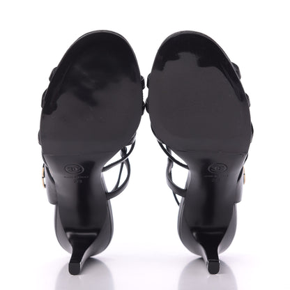Chanel Lambskin CC Sandals 38 Black 6 of 11