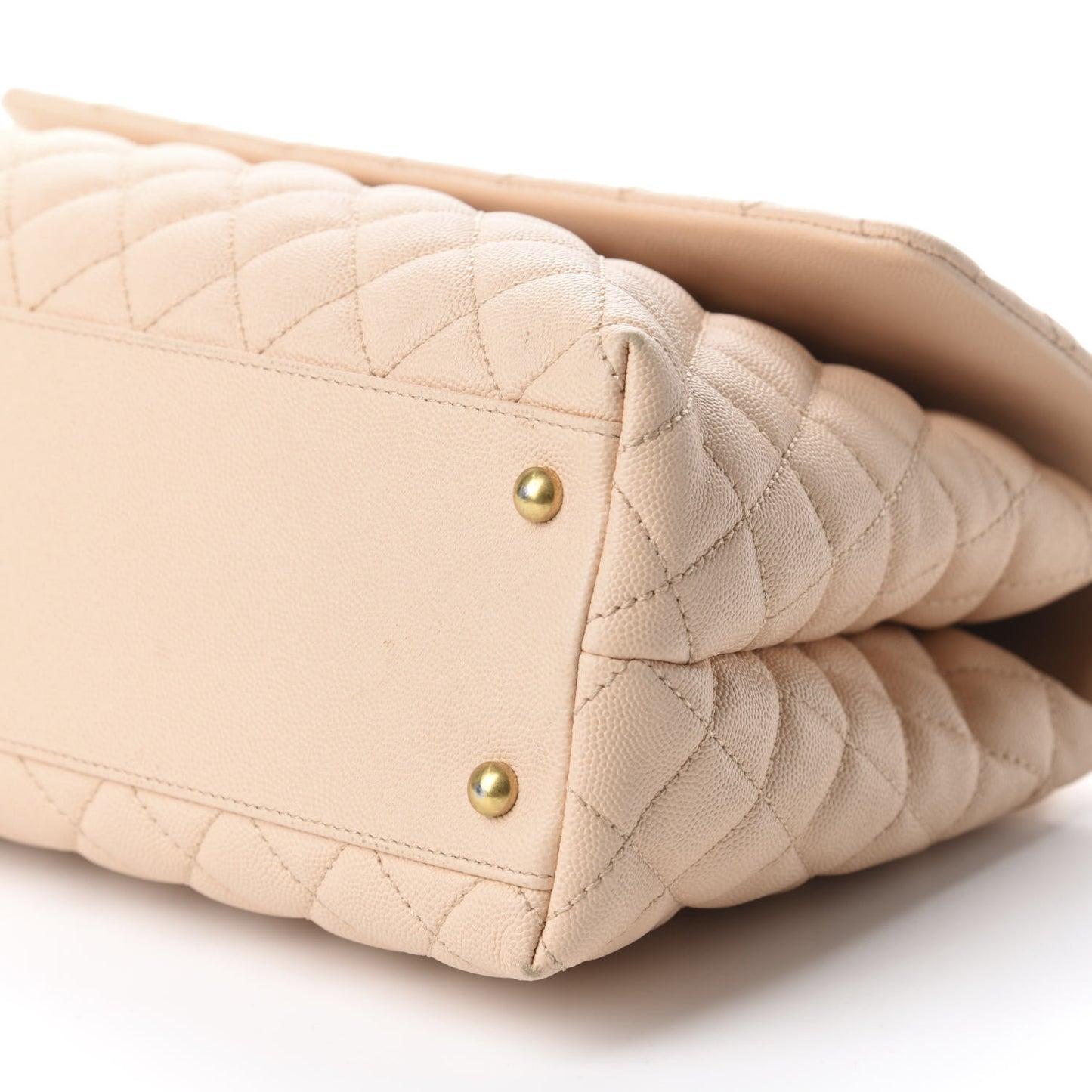 Caviar Quilted Medium Coco Handle Flap Beige