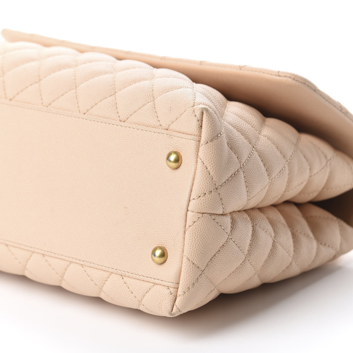 Chanel Caviar Quilted Medium Coco Handle Flap Beige 7 of 16