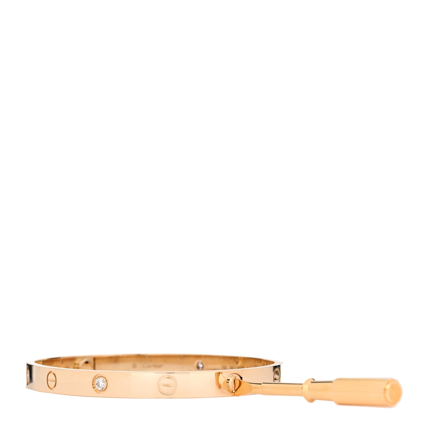 18K Yellow Gold 4 Diamond LOVE Bracelet 19