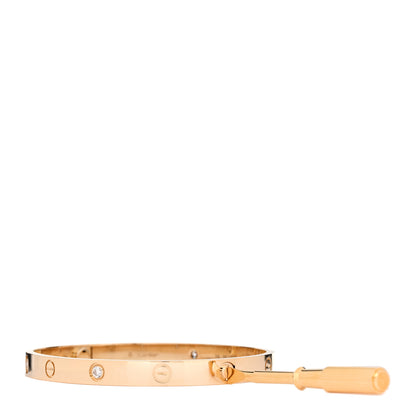 Cartier 18K Yellow Gold 4 Diamond LOVE Bracelet 19 3 of 10
