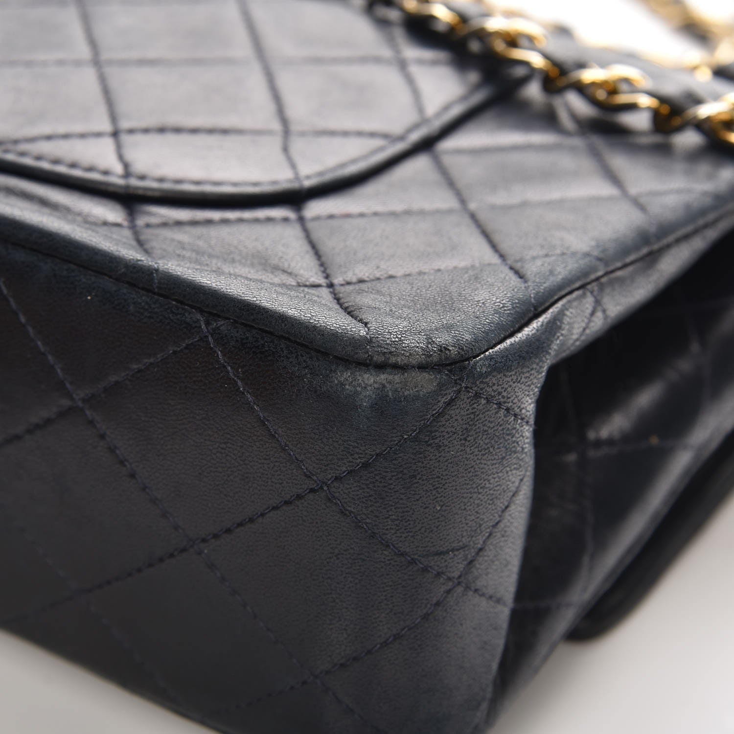 Chanel Lambskin Quilted Medium Double Flap Navy 12 of 13