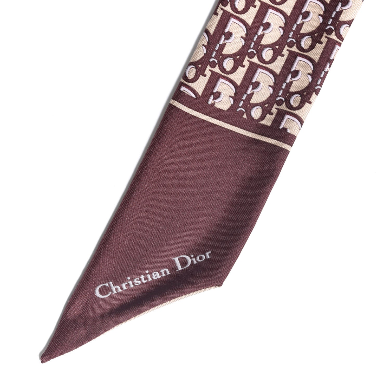 Christian Dior Silk Oblique Mitzah Scarf Bordeaux 4 of 5