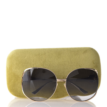 Gucci Metal Oversized Round Frame GG0225S Sunglasses Gold 9 of 9