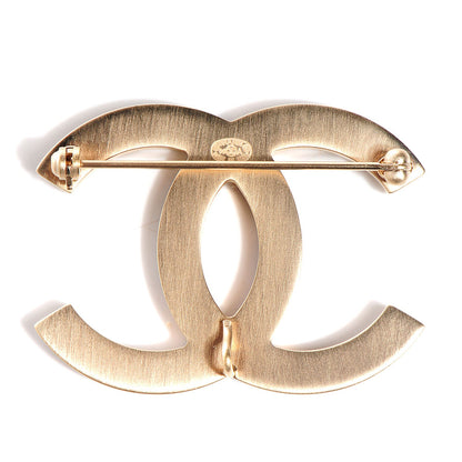 Chanel Lace Embellished Large CC Brooch Gold 3 of 4