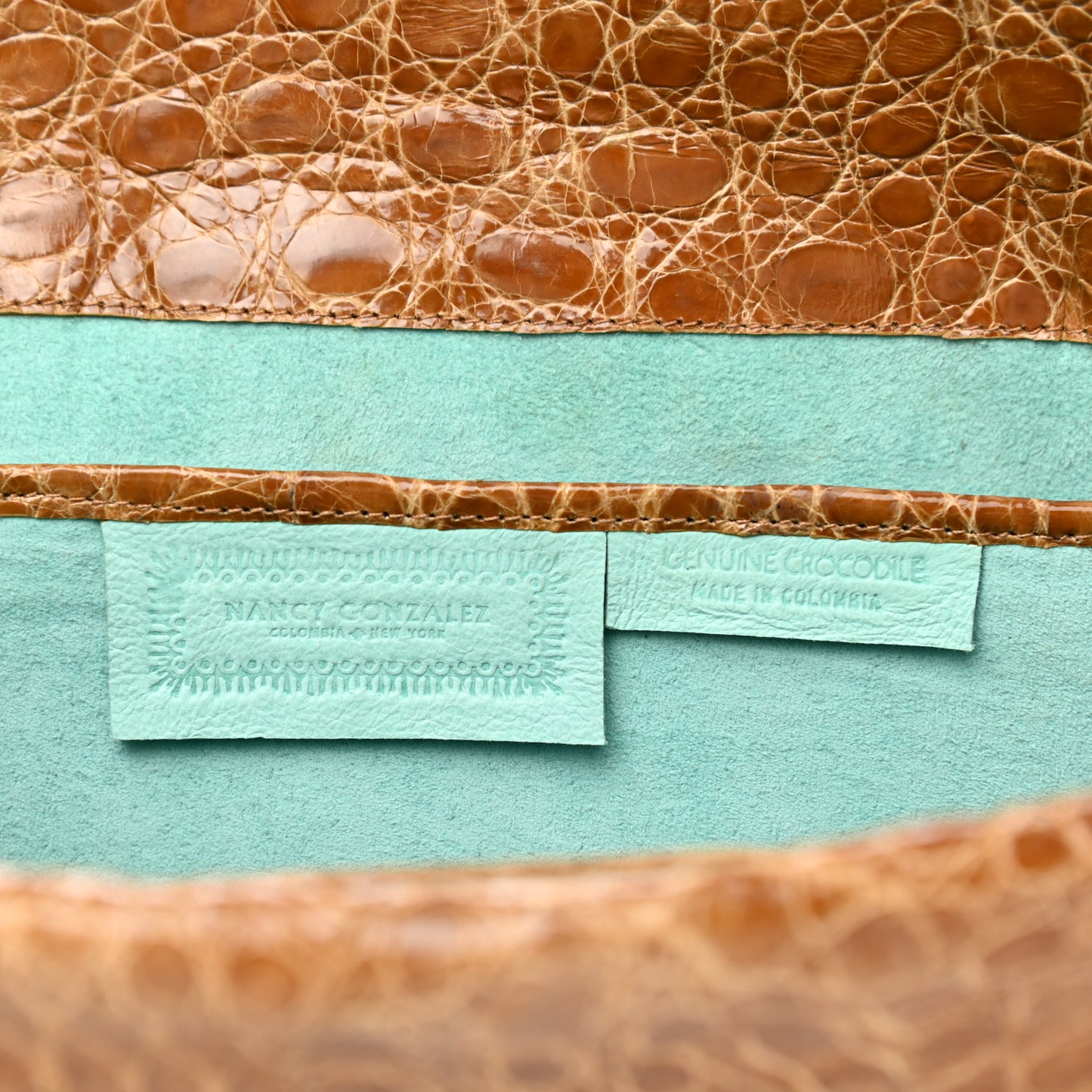 Crocodile Clutch Light Brown