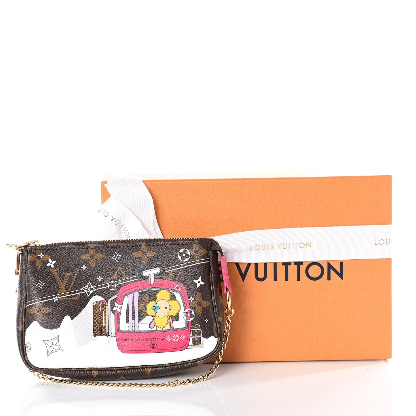 Monogram 2019 Christmas Animation Mini Courchevel Pochette Accessories Fuchsia
