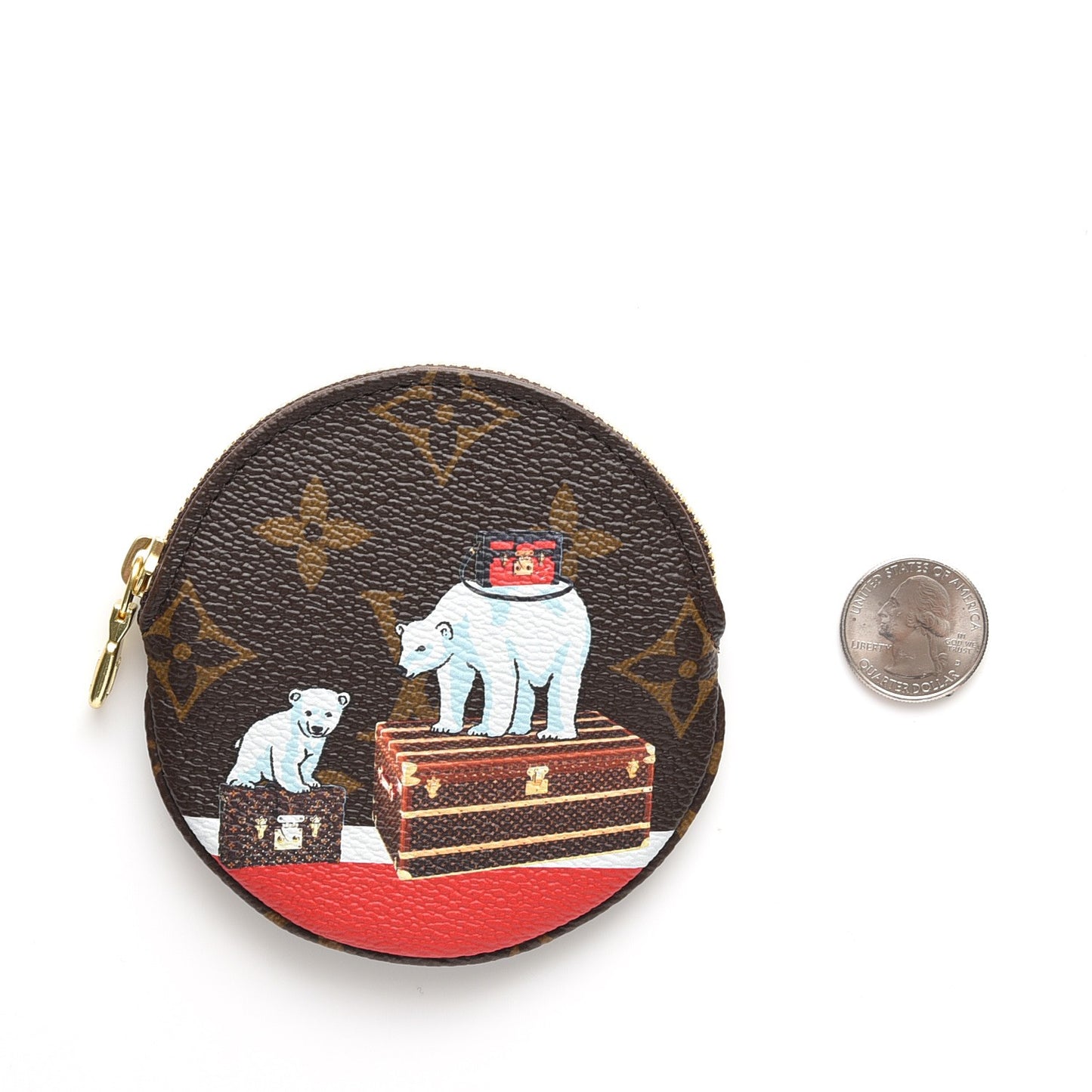 Monogram 2017 Christmas Animation Round Coin Purse