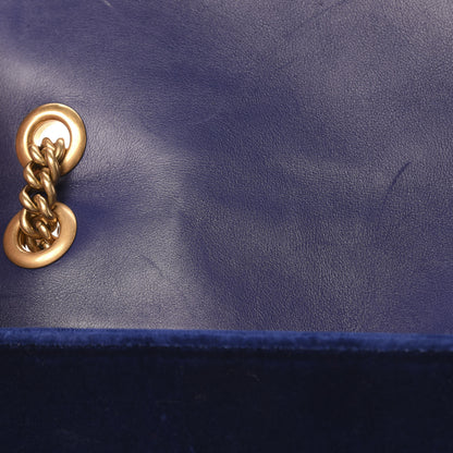 Gucci Velvet Matelasse Medium GG Marmont Shoulder Bag Cobalt Blue 12 of 14
