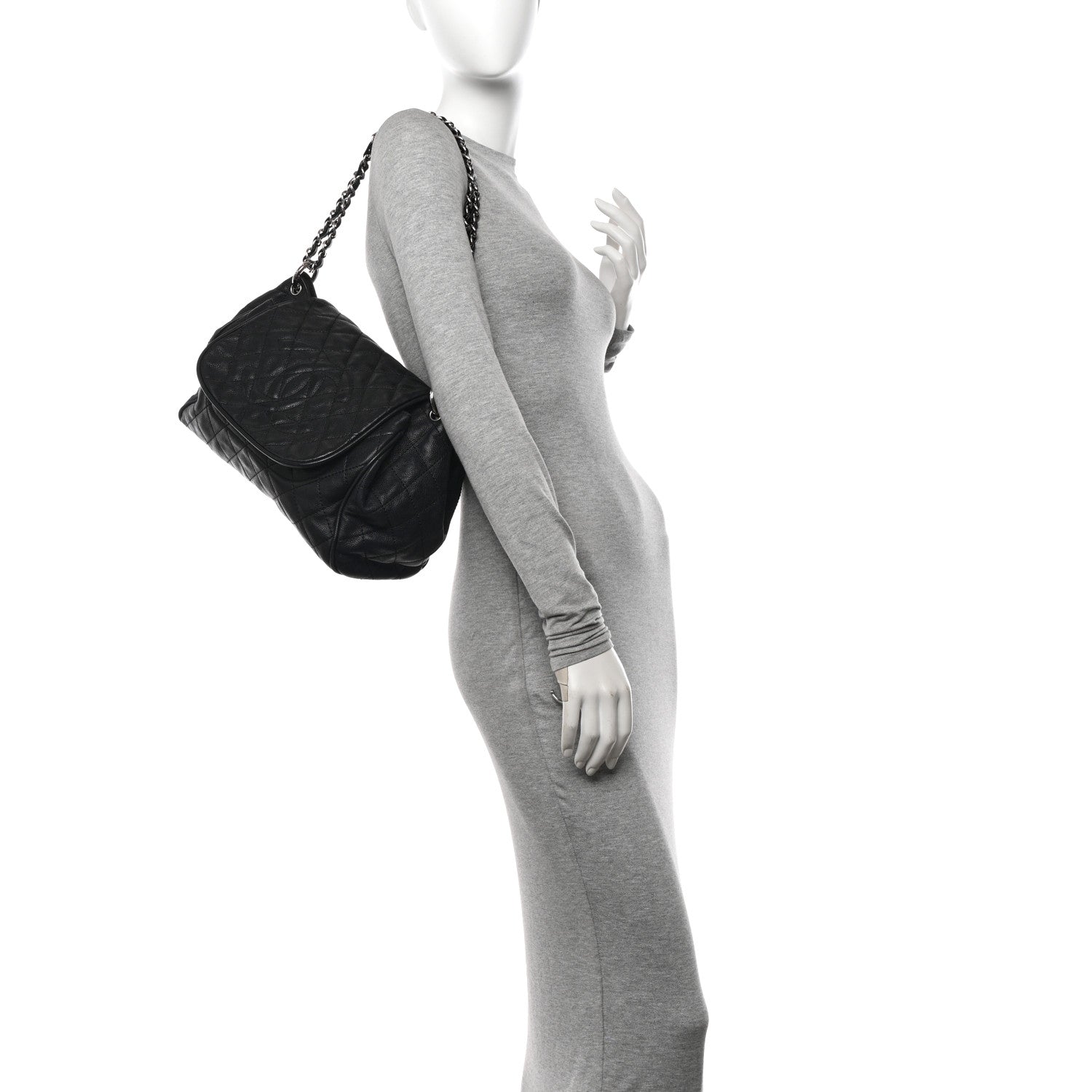 Chanel Caviar Quilted Timeless Accordion Flap Black 2 of 10