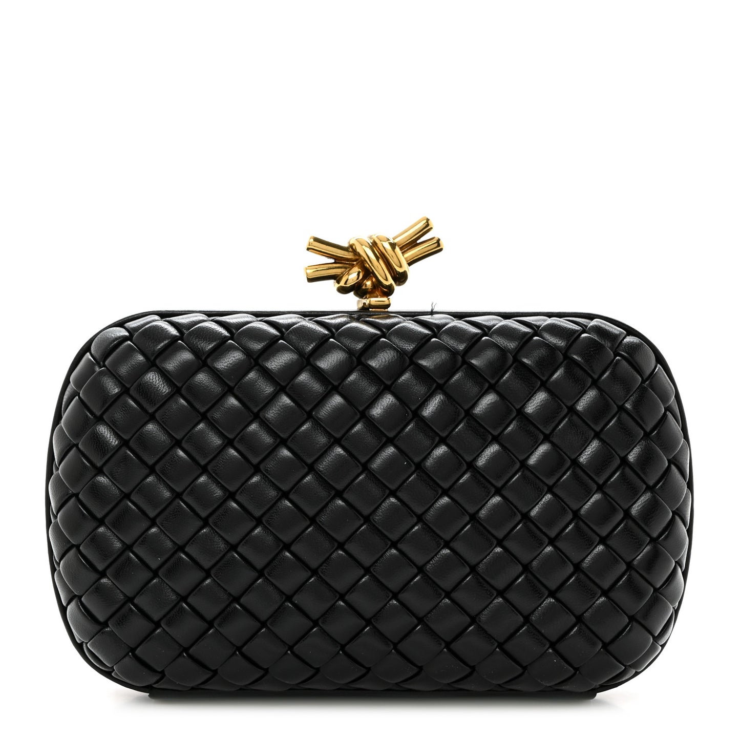 Nappa Intrecciato Knot Clutch Black