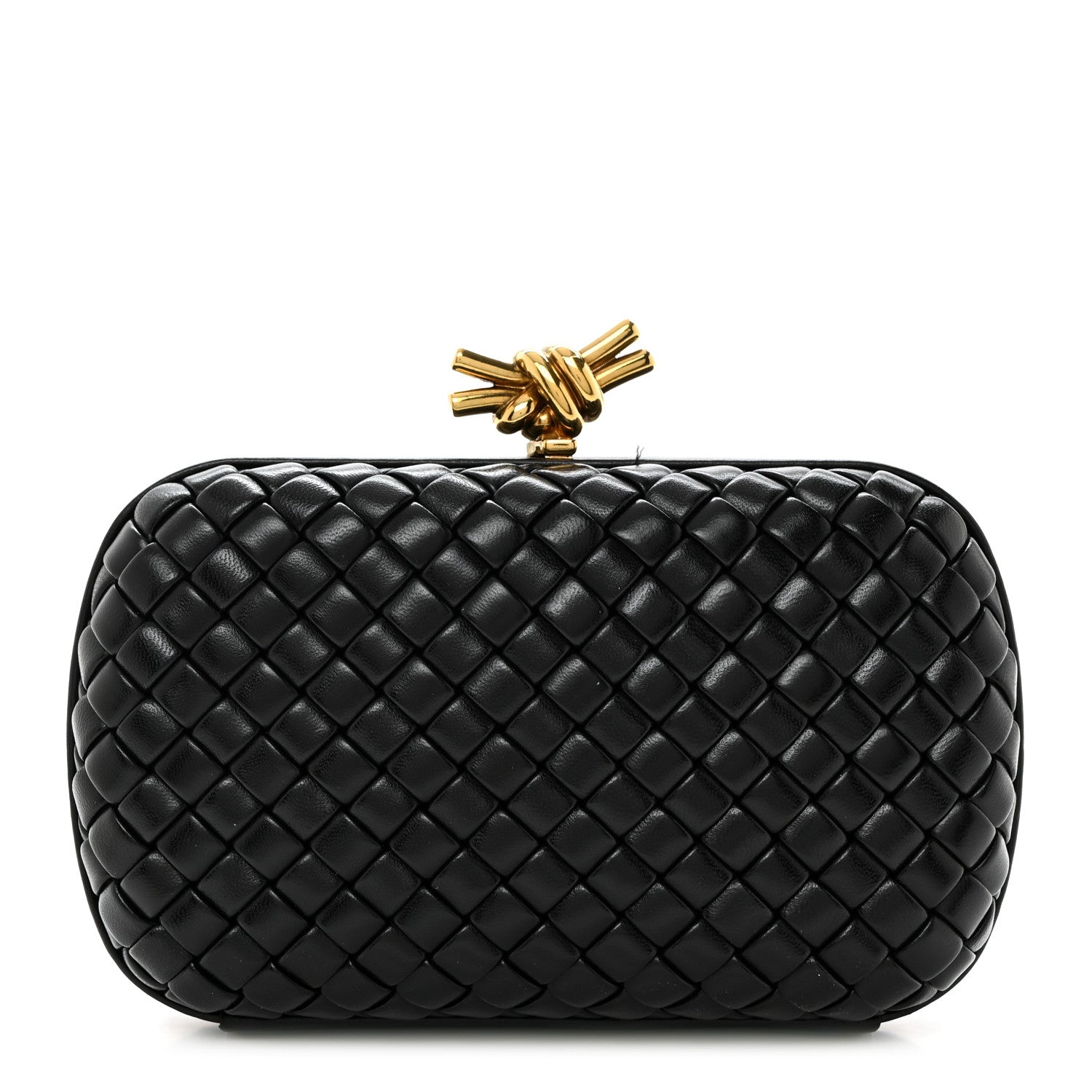 Bottega Veneta Nappa Intrecciato Knot Clutch Black 1 of 10