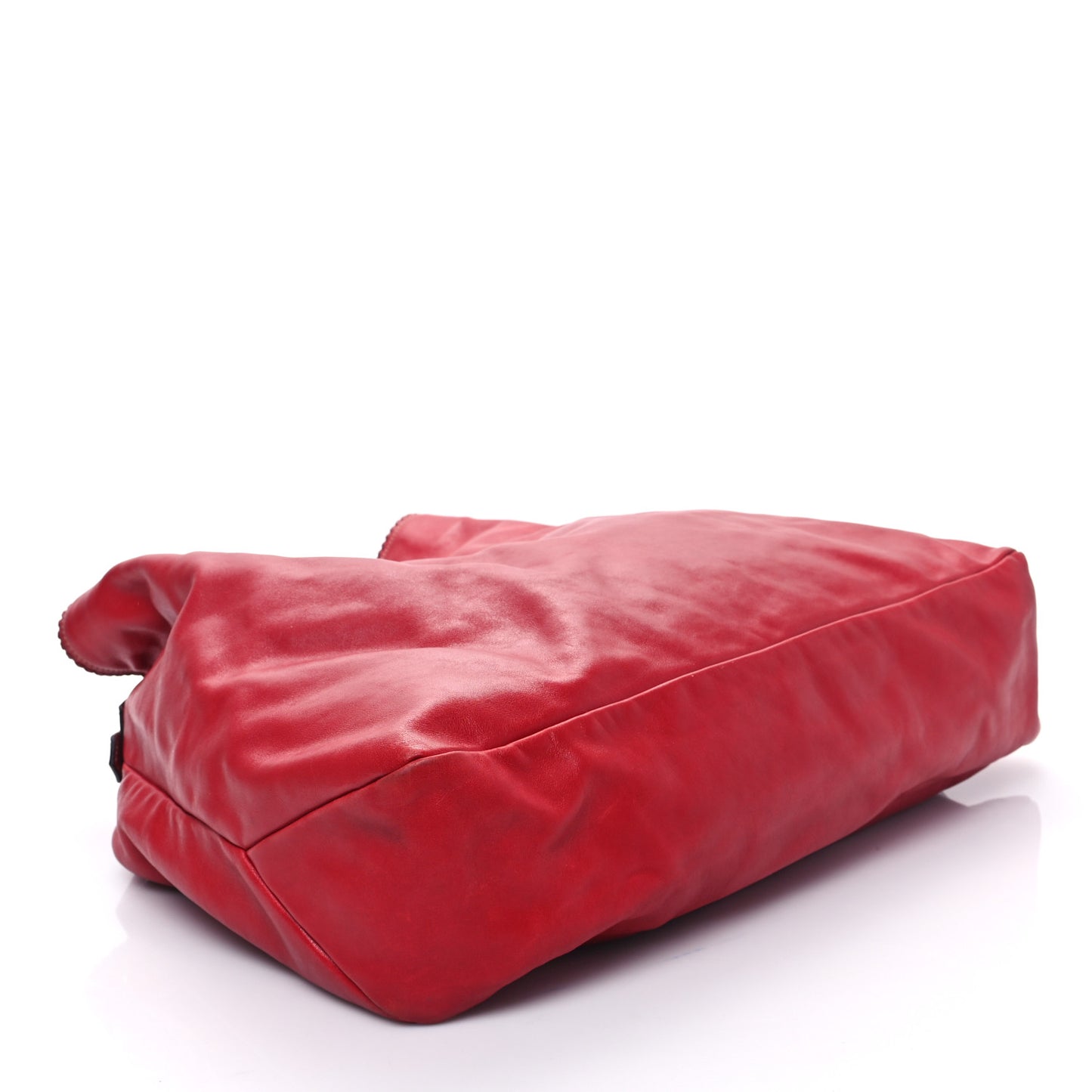 Calfskin Large Horsebit Chain Hobo Red