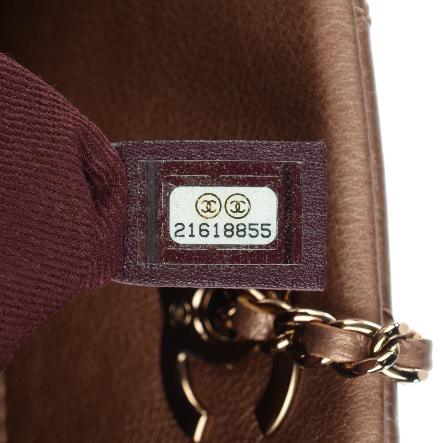 Chanel Iridescent Goatskin Quilted Small CC Eyelet Tote Copper 8 of 8