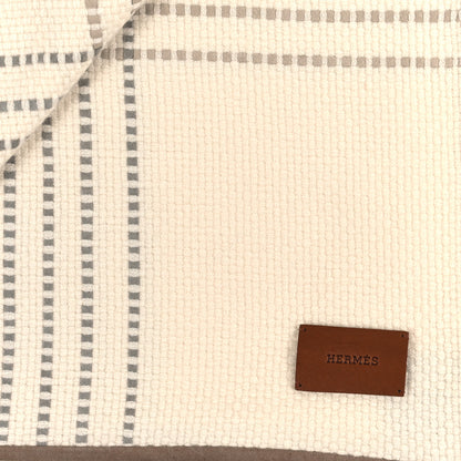 Hermes Cashmere Woven Suede Goatskin Pique-Nique Blanket 3 of 4