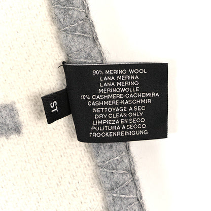 Hermes Wool Cashmere Avalon III Blanket Ecru Gris Clair 4 of 5