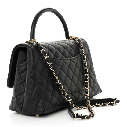 Chanel Caviar Quilted Small Coco Handle Flap Black 3 of 11