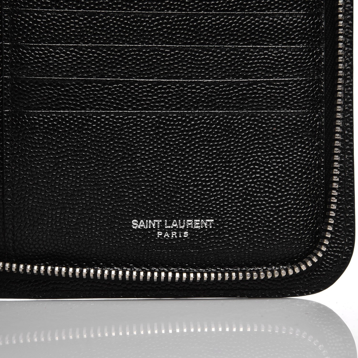 Saint Laurent Grain De Poudre Studded Zip Around Wallet Black 6 of 8