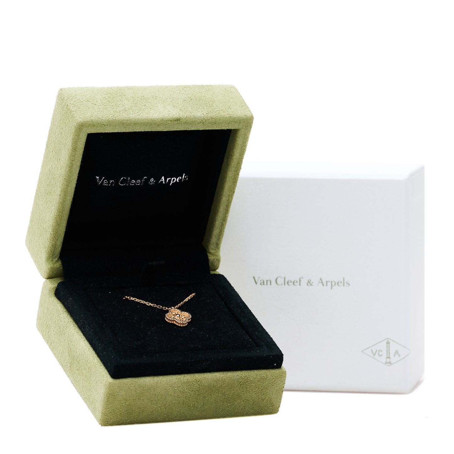 18K Rose Gold Sweet Alhambra Pendant Necklace