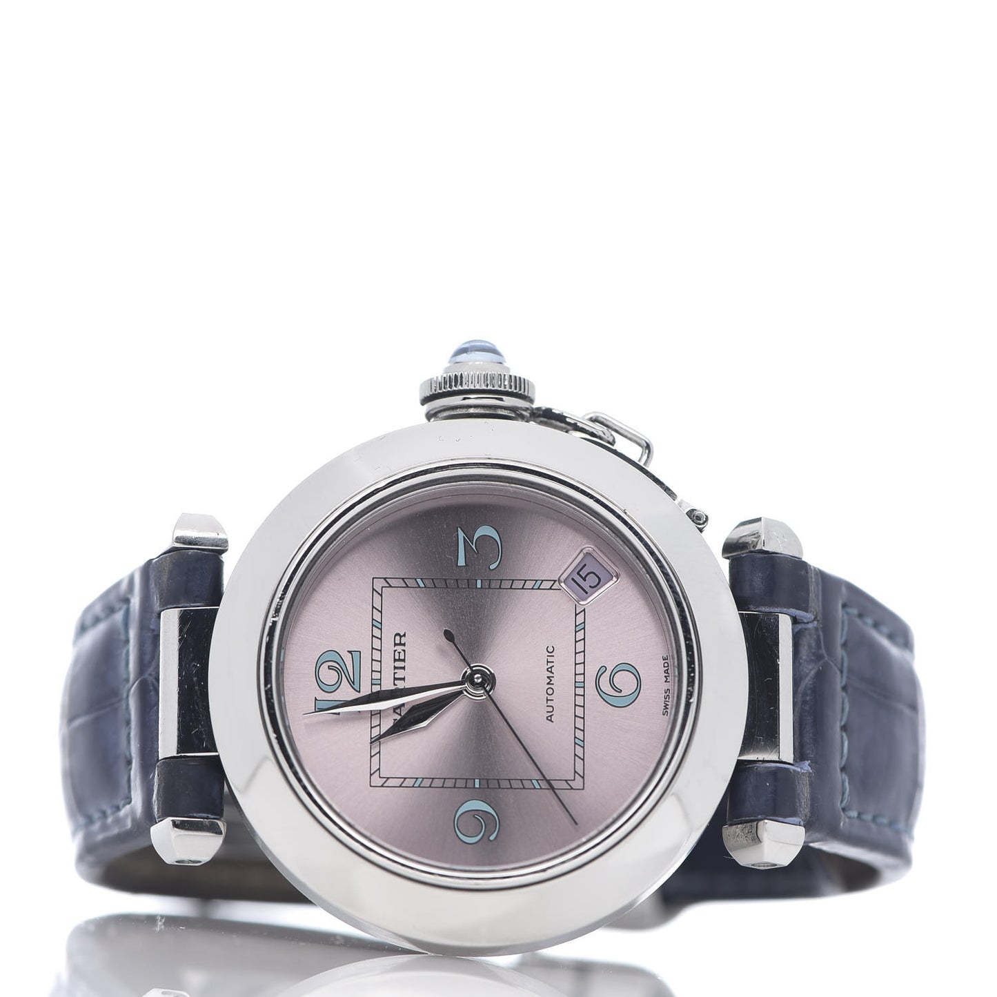 Stainless Steel Alligator 35mm Pasha C Automatic Watch Pink