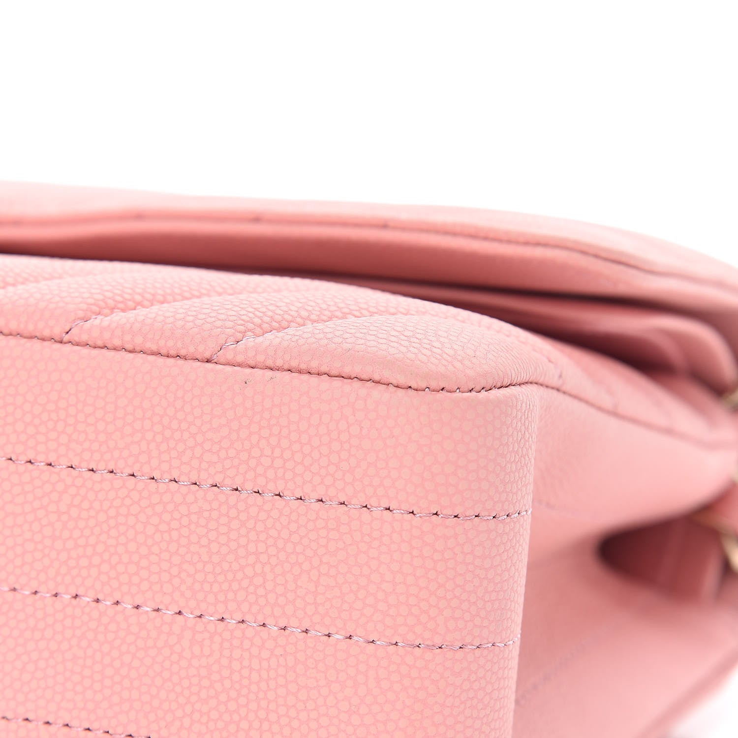 Chanel Caviar Chevron Quilted Medium Double Flap Pink 16 of 18