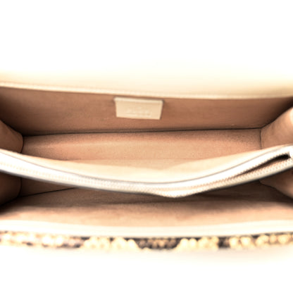 Gucci Calfskin Snakeskin Enamel Small Dionysus Shoulder Bag White Beige Electric Blue 5 of 11